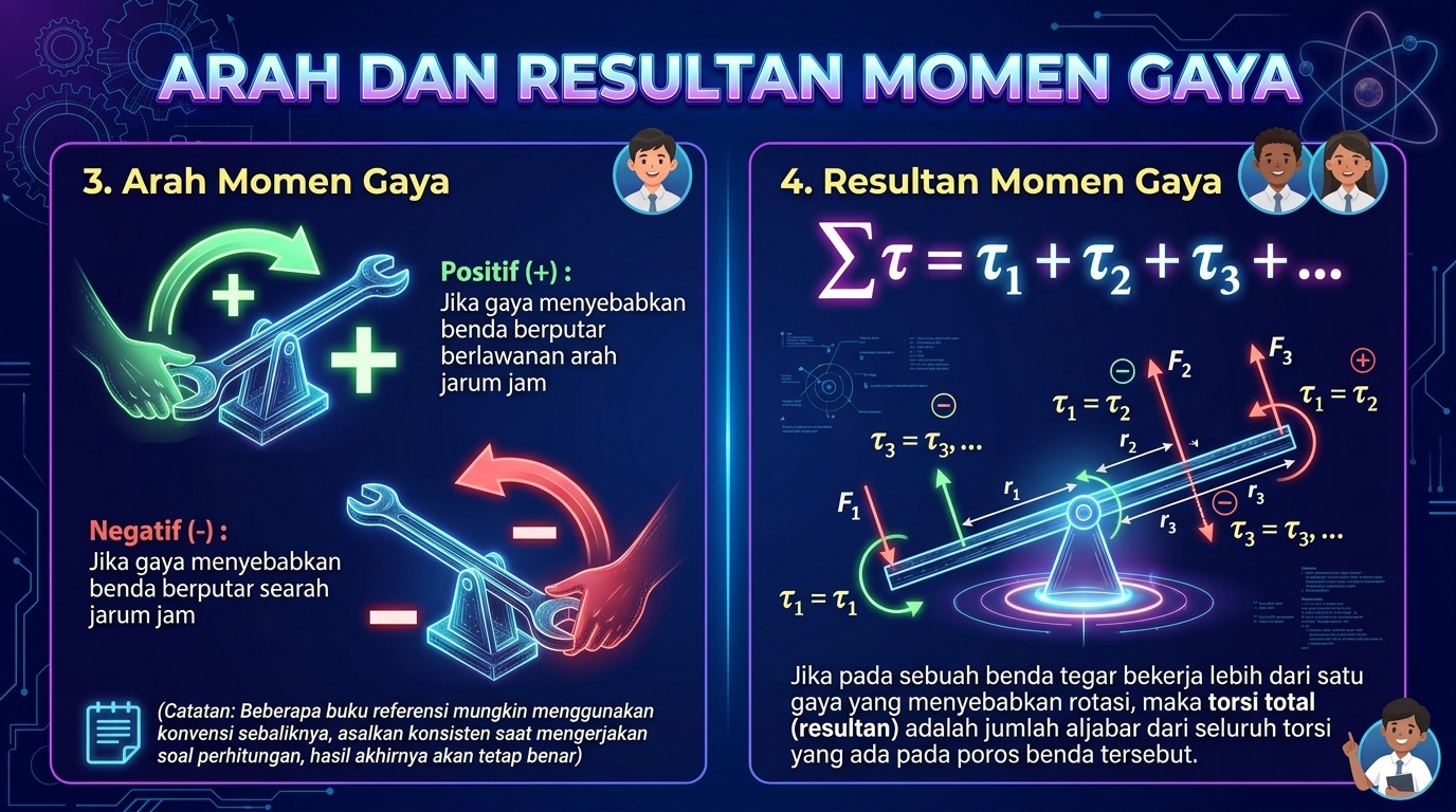 Arah dan Resultan Momen Gaya